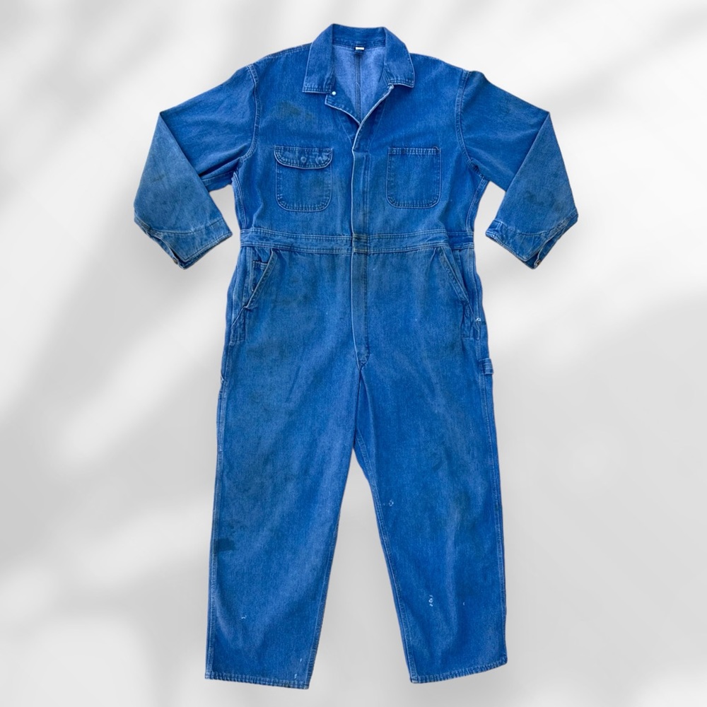 Vintage 70s Big Mac JCPenney long sleeve denim utility jumpsuit